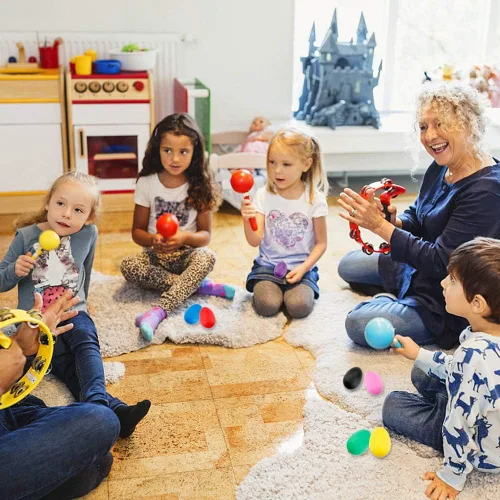 Vista 7 de Augshy 18 unidades de coctelera de huevos, batido de plástico, maracas, huevos de percusión, huevos de Pascua, juguetes, rellenos de cestas