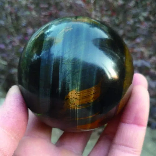 Vista 6 de Acxico 1 unids Natural Azul Tigre Ojo Jaspe Cuarzo Esfera Bola de Cristal Roca Curación 1.2 in