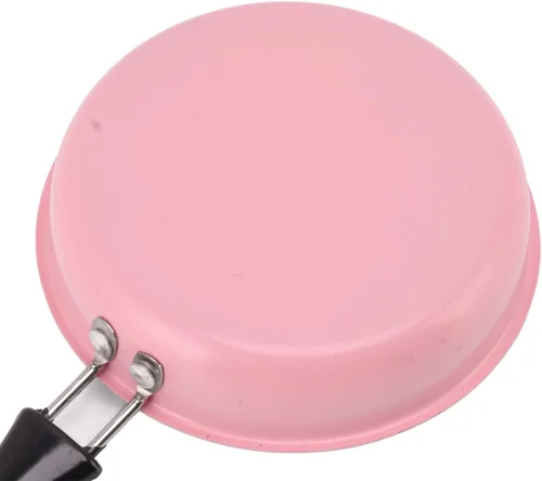 Vista 8 de Sartén para huevos, sartén antiadherente, pequeña sartén de acero inoxidable presazonada, mango de fácil agarre, para cocina en interiores