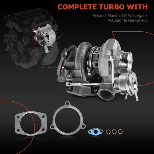 Vista 2 de A-Premium Kit completo de turbocompresor, con actuador y junta Wastegate, compatible con Volvo C70 1999-2002, S60 2001-2002, S70 1999-2000, V70