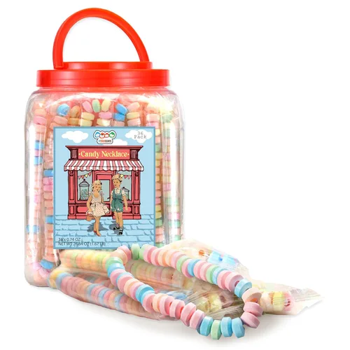 Vista 9 de 36 collares de dulces envueltos individualmente, estilo gargantilla, joyas nostálgicas de caramelo pastel perfectas para recuerdos de fiesta