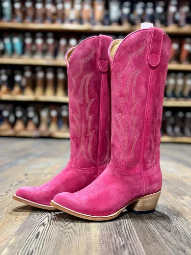 Vista 6 de Botas vaqueras bordadas para mujer, tacón grueso, botas occidentales, costuras clásicas, botas de media pantorrilla