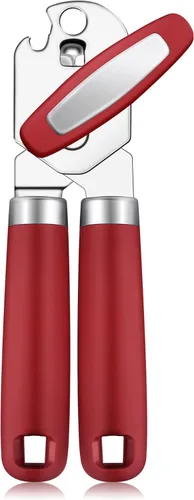 Vista 8 de Rainspire Abrelatas manual mejorado con abridor de botellas corte de borde liso, abrelatas resistente, mango suave cómodo, abrebotellas integrado