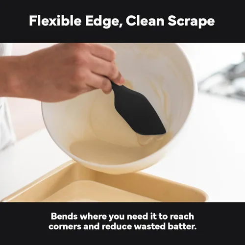 Vista 7 de Misen Espátula de silicona antiadherente, apta para lavavajillas, resistente al calor, versátil herramienta de cocina de grado profesional para Negro