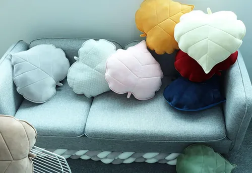 Vista 3 de Almohada de hojas de árbol, bonita almohada con forma de planta, cojín suave para dormitorio, sofá, sala de estar, decoración del hogar