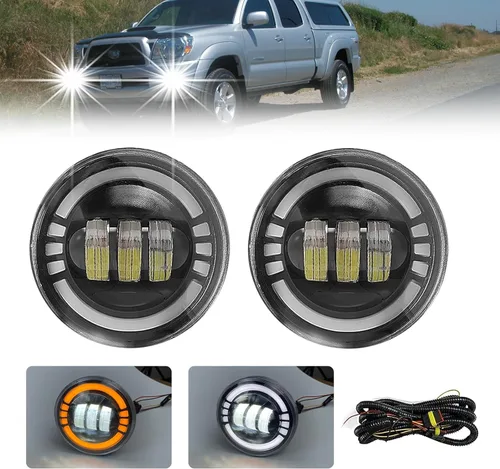 Vista 14 de Conjunto de luces antiniebla LED para 4 Runner 2003 2004 2005, un par de lámparas antiniebla delanteras con luces de circulación diurna y luces
