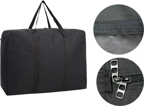 Vista 3 de Bolsas de almacenamiento grandes, bolsa de viaje plegable impermeable de 150 litros con asas reforzadas, bolsas de mudanza negras resistentes