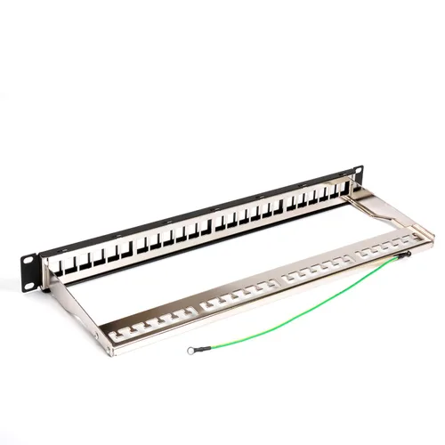 Vista 2 de Panel de conexión en blanco modular del marco del panel de conexión de los puertos FTP de 1U 24 puertos Panel de conexión en blanco para montaje