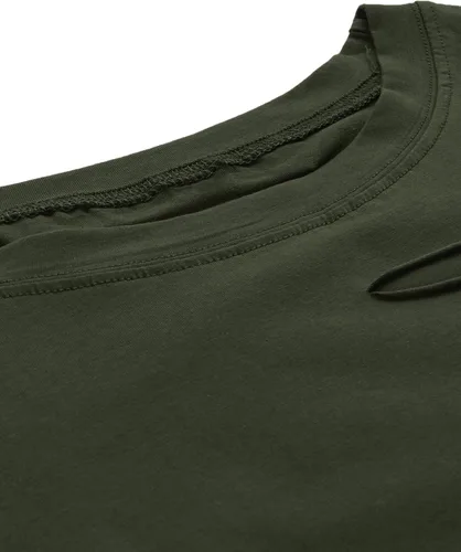 Vista 3 de SweatyRocks - Camiseta corta de mangas cortas de verano para mujer con estilo desgastado