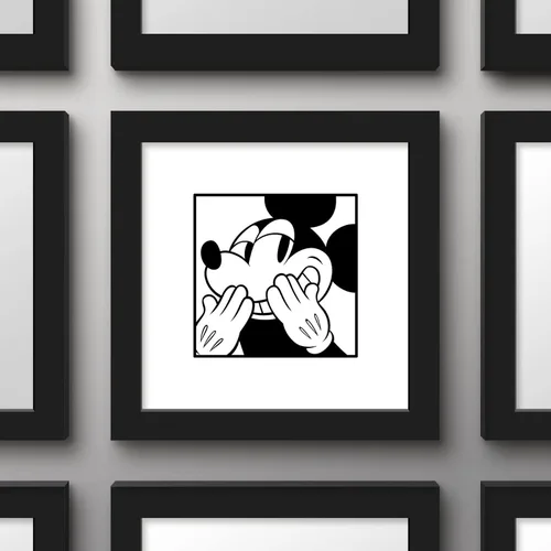 Vista 3 de Trends International Gallery Pops Disney Mickey Mouse - Póster artístico de pared de Mickey Expressions, 12 x 12 pulgadas, versión enmarcada en negro