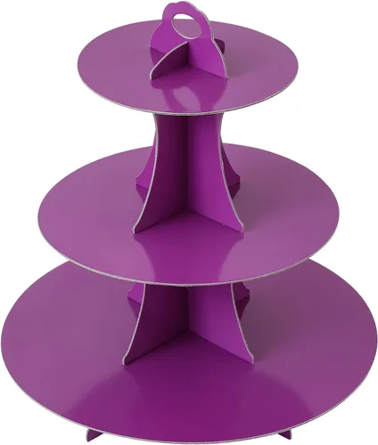 Vista 21 de Soleebee Soporte redondo de 3 niveles para cupcakes, torre de cartón para cupcakes, torre de postre para decoración de cumpleaños, bodas, fiestas, 1