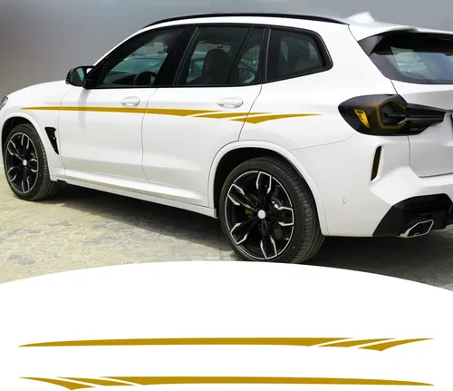 Vista 10 de Bilisin Adhesivos para puerta lateral de carrocería BI010, vinilo universal modificado para bricolaje, deportes, carreras, rayas, calcomanías