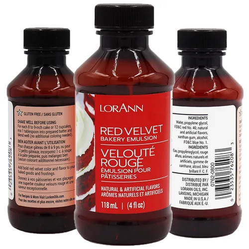 Vista 2 de Lorann Oils Paquete de emulsión de panadería, calabaza de queso crema de pastel de princesa de terciopelo rojo, 4 onzas líquidas