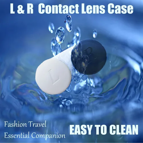 Vista 4 de Paquete de 4 Estuches para Lentes de Contacto a Granel Caja Contenedor de Remojo y Almacenamiento (Negro)