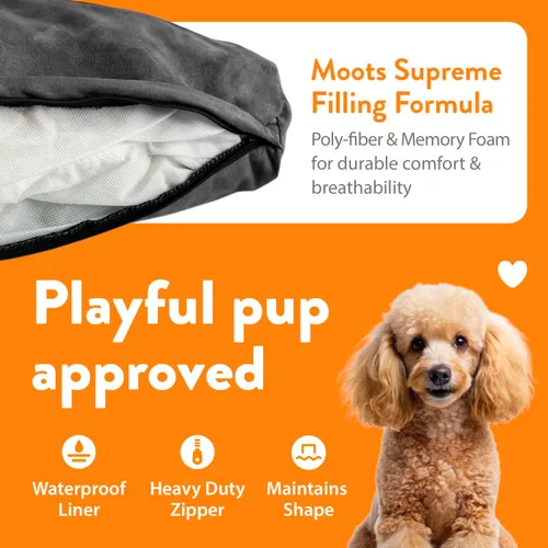 Vista 6 de Moots Sofá premium de cuero sintético para mascotas, carbón, pequeño, personalizable