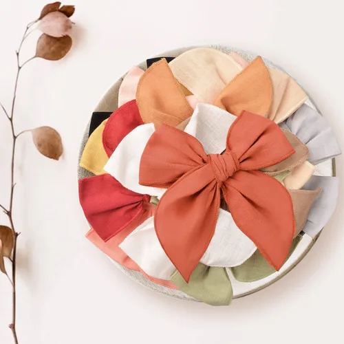 Vista 7 de Niceye Fable Lazos para el Cabello de Niñas de Algodón y Lino Pinzas de Cocodrilo para el Cabello para Niñas Pequeñas Niños Pequeños Accesorios