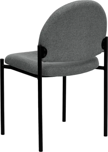 Vista 6 de Flash Furniture Tania Comfort Silla de recepción lateral de acero apilable de tela negra