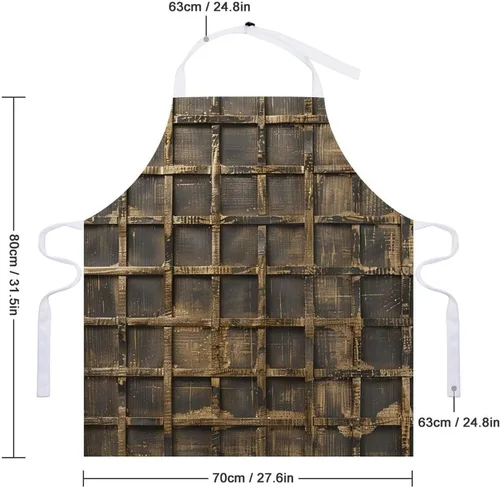 Vista 2 de MUSM Apron for Adults - 27.6 X 31.5 Inch, Heavy-Duty Polyester Aprons with Two Large Pockets, Waterproof Metallic Gold Mesh Kitchen Apron for