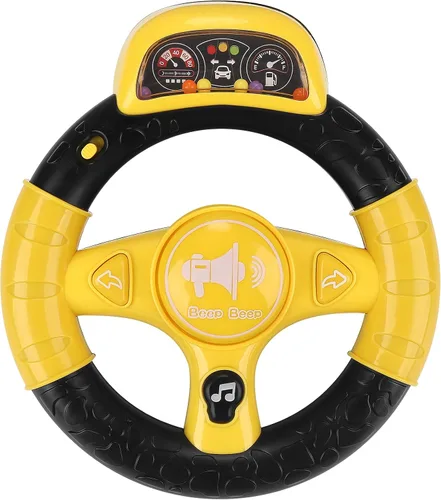 Vista 10 de Accmor - Juguete para volante de cochecito, volante para carrito de compras, asiento de automóvil, desmontable, divertido, simulado, volante Negro