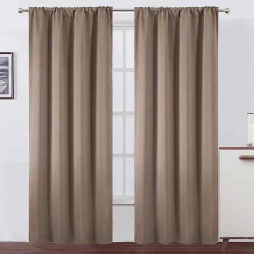 Vista 66 de LEMOMO Cortinas opacas grises, 52 x 84 pulgadas, juego de 2 paneles de cortinas opacas con aislamiento térmico para oscurecer la habitación