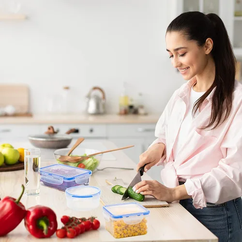 Vista 7 de Moss & Stone Air Tight 16 Piece Plastic Food Storage Containers with Lids, Safe Lunch Box Set For DIshwasher and Microwave, Leak Proof Storage