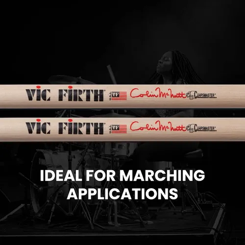 Vista 8 de Vic Firth Corpsmaster - Baqueta para redoblante con firma de Jeff Queen Solo Stick