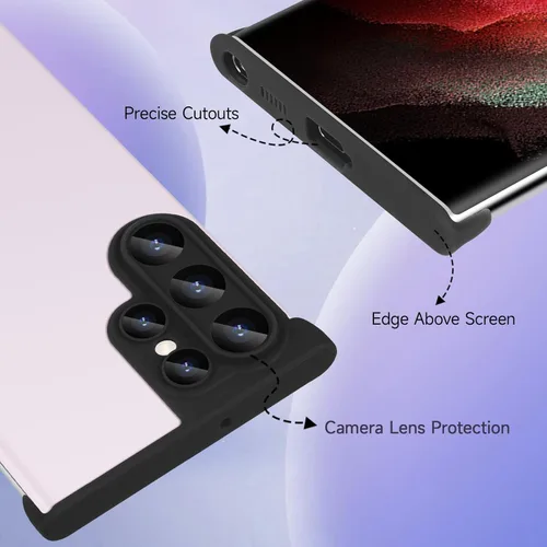 Vista 3 de Losin Funda compatible con Galaxy S24, diseño sin bordes, protección de lente de cámara, delgada, ligera, de silicona suave, sin marco, a prueba