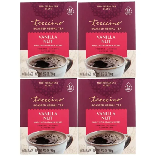 Vista 4 de Teeccino Té de hierbas – Amaretto de almendras – Té de hierbas rico y tostado sin cafeína y prebiótico para energía natural, 10 bolsas de té