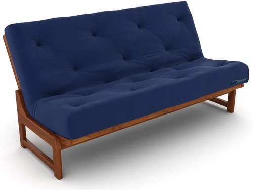 Vista 3 de Nirvana Futons Colchón de futón completo de 6 pulgadas, sarga azul marino, fabricado en Estados Unidos