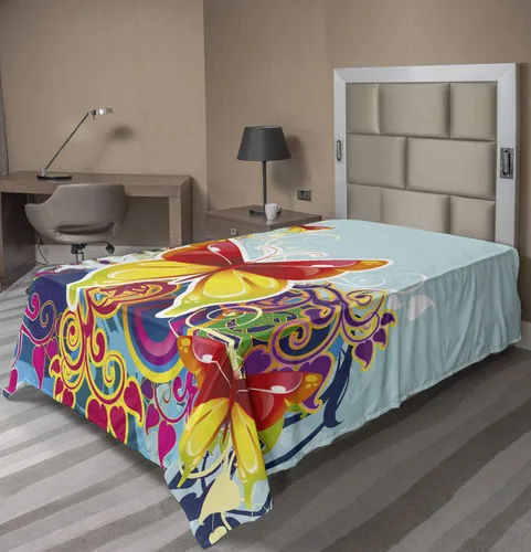 Vista 142 de Ambesonne Sábana encimera de reglas de baño, texto de texto de texto de «Don't Spread Gérmenes» con estampado de dibujos animados, suave y cómoda