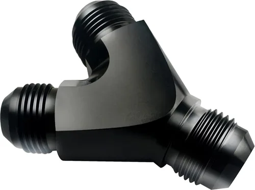 Adaptadores Y 4AN Macho Flare Línea de Combustible Manguera Accesorio Bloque Tee Tubo Adaptador de Aluminio 4 AN a AN 4 a AN4 Rosca Macho Negro