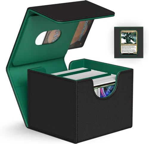 Vista 38 de Caja de almacenamiento de cartas ZLCA para cartas de intercambio, caja de cubierta de baraja MTG Commander con capacidad para más de 120 cartas