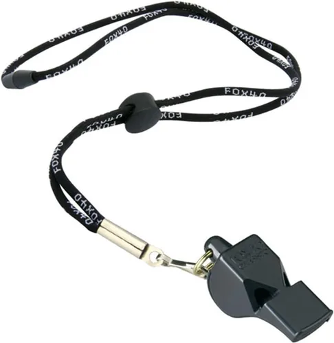 Vista 3 de Fox 40 Classic - Silbato oficial con cordón Break Away (negro)