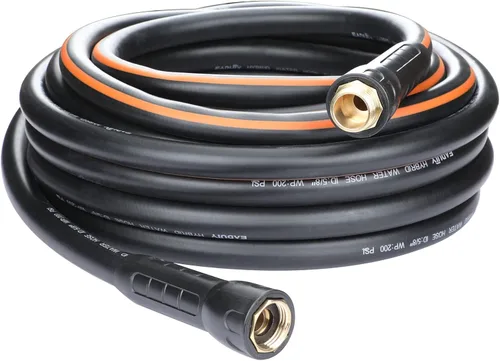 Vista 8 de Manguera de jardín híbrida de conexión de 5/8 pulgadas x 10 pies, resistente, ligera, flexible con mango de agarre giratorio y accesorios de latón