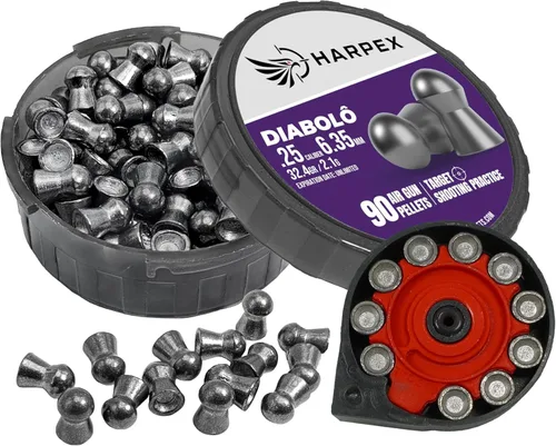 Vista 3 de Harpex Diabolo .25 Cal Airgun Pellets – 32.4 Grain Domed Heavy Design – Ultra Precise Accuracy – Premium Lead Pellets for Target Shooting, Long
