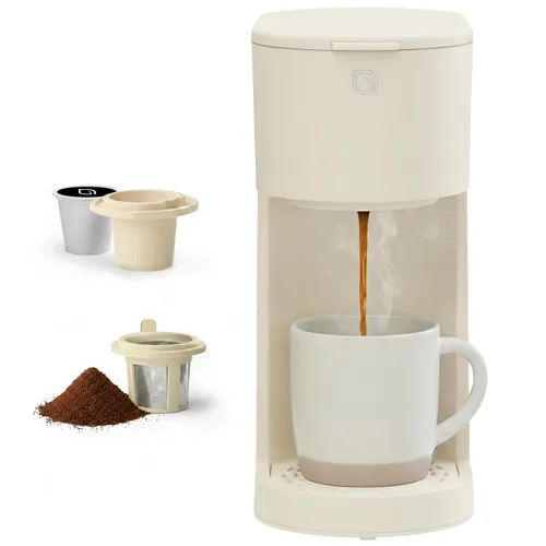 WILLOW Cafetera de una sola porción de la serie Eco para K Cup y café molido, tamaños de preparación de 6 a 12 onzas con opción de preparación Blanco