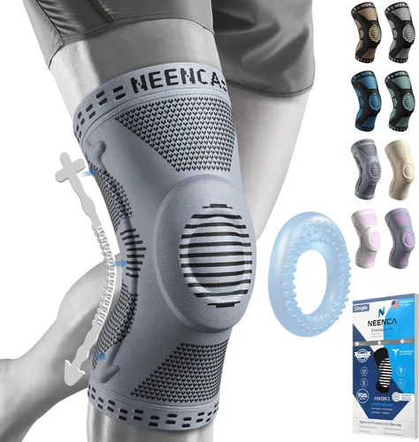 Vista 11 de NEENCA - Rodillera profesional de compresión, tecnología de punto horizontal, grado médico, para desgarro de menisco, ligamento anterior cruzado