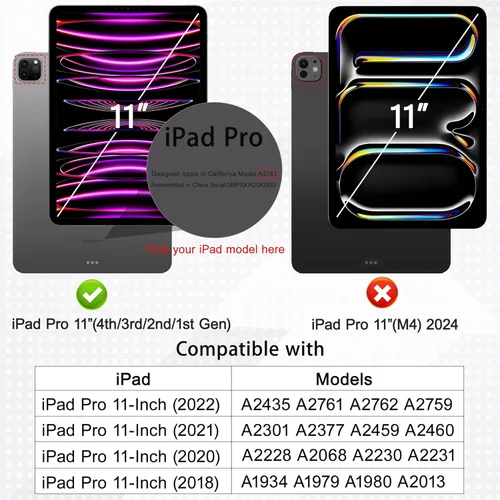 Vista 2 de Tuiklol Funda para Nuevo iPad Pro de 11 pulgadas 2022 2021 2020 2018 (1/2/3/4 generación), conexión magnética conveniente, soporte para lápiz