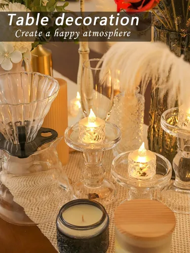 Vista 8 de Paquete de 12 velas de té LED sin llama, para decoración de Halloween, Navidad, hogar/boda, regalos de días festivos y luces decorativas