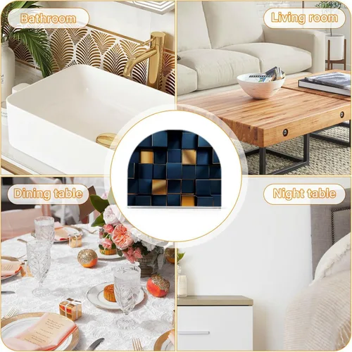 Vista 8 de Black and Gold Style Acrylic Napkin Holder for Outdoor, Dining, Freestanding Table Napkin Dispenser for Home Decor for Bathroom, Restaurant