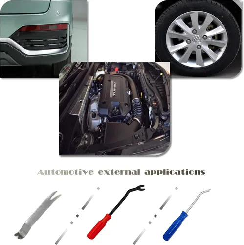 Vista 6 de Fpz-bd - Juego de 4 herramientas de audio para automóvil, barra de palanca y raspador para moldura automática, panel de puerta, moldura, audio/radio