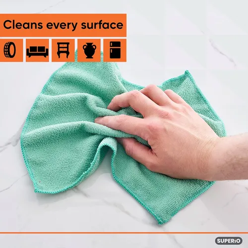 Vista 4 de Superio Paño de limpieza de microfibra para automóviles, trapos de limpieza de cocina para limpieza de limpieza, toallas de microfibra absorbentes
