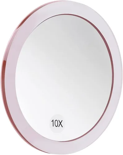 Vista 5 de SANTOO Espejo de aumento 10X – con 3 ventosas de montaje – utilizado para maquillaje preciso – Cejas/Pinzas – Eliminación de puntos negros y manchas
