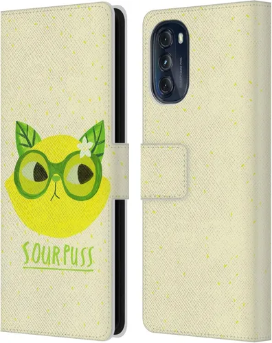 Vista 7 de Head Case Designs Officially Licensed Planet Cat Avocato Puns Leather Book Wallet Case Cover Compatible with Motorola Moto G (2022)