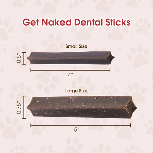 Vista 6 de Get Naked 1 bolsa de 6.2 onzas sin granos, palitos dentales para masticar para piel y abrigo, tamaño pequeño