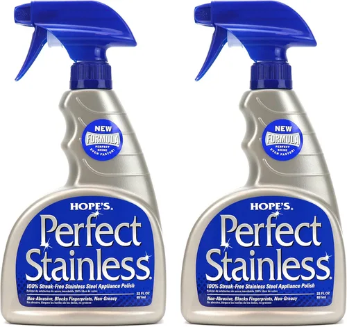 Vista 7 de HOPE'S Perfect - Limpiador y pulidor de acero inoxidable con paño de microfibra, 22 onzas, fórmula autopulidora sin rayas, bloquea las huellas