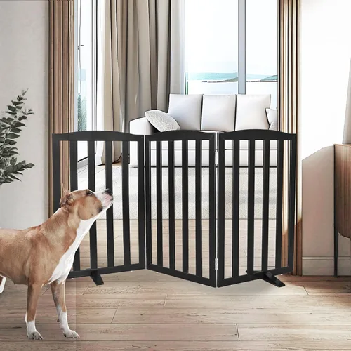 Vista 20 de Puerta Independiente para Perros para Interiores, Puerta para Perros Plegable, Puertas para Mascotas para Entradas, Escaleras o Pasillos, Puerta