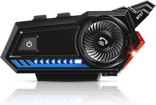 Casco de motocicleta Bluetooth, Bluetooth 5.3 EDR inalámbrico para motocicleta, respuesta automática, auriculares de alta calidad de sonido (con luz