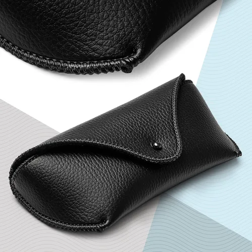 Vista 8 de Funda de piel sintética para gafas de sol, suave, duradera, mediana, grande, funda para gafas de sol portátil, funda para gafas, funda de protección