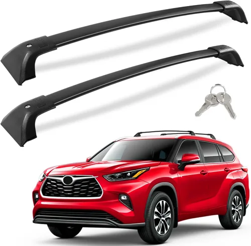 KINGGERI Barras transversales bloqueables de 260 libras para portaequipajes que se ajustan a Toyota Highlander 2020-2026 XLE Limited Platinum